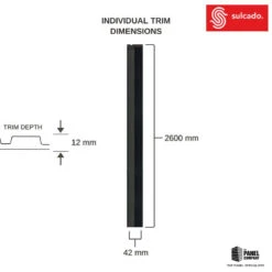 Charcoal 3D Slat Wall Panel Framing Trim - Sulcado -Wall Panel Store sulcado slat wall right hand trim dimensions 31a11926 74d2 4660 ab6a d5798a7c3efc