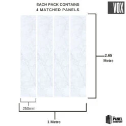 Vox Motivo Carrara Marble | 4 Pack -Wall Panel Store vilo vox carrara marble bathroom wall panel dimensions