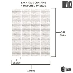 Vox Motivo Modern Loft Brick | 4 Pack -Wall Panel Store vilo vox loft brick wall panel dimensions