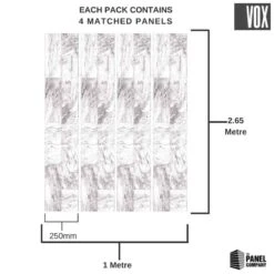 Vox Motivo Winter Marble | 4 Pack -Wall Panel Store vilo vox winter marble tile wall panel dimensions