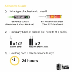 Gwent Ultimo Tile 500mm X 2.7m -Wall Panel Store wall panel adhesive guide 68925025 b424 4e81 8524 6eaeef0ee979