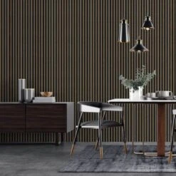 Walnut 3D Slat Wall Panel - Sulcado -Wall Panel Store walnut sulcado slat wall panel dining room