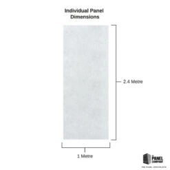 Large White Concrete 1.0m X 2.4m Shower Panel -Wall Panel Store white concrete shower panels