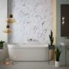 Large White Marble 1.0m X 2.4m Shower Panel 2 Large White Marble 1.0m X 2.4m Shower Panel -Wall Panel Store white marble shower board